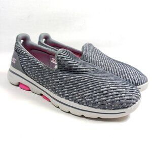 Skechers Women's Size 9.5 Go Walk-5 Gray Slip On Fashion Sneakers